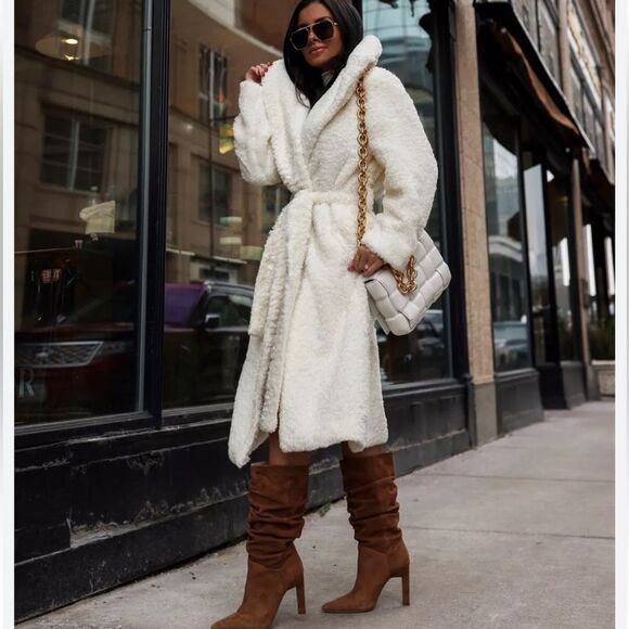 NWT Scoop Women's Faux Fur Jacket with Shawl Collar - Picture 1 of 16